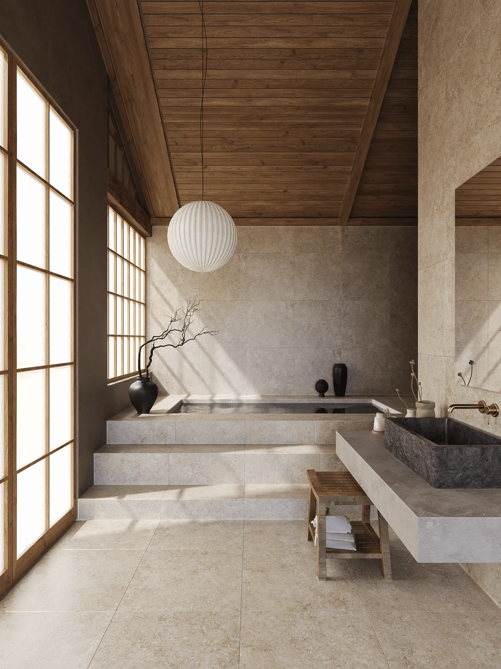 Materialinspiration i japandi stil