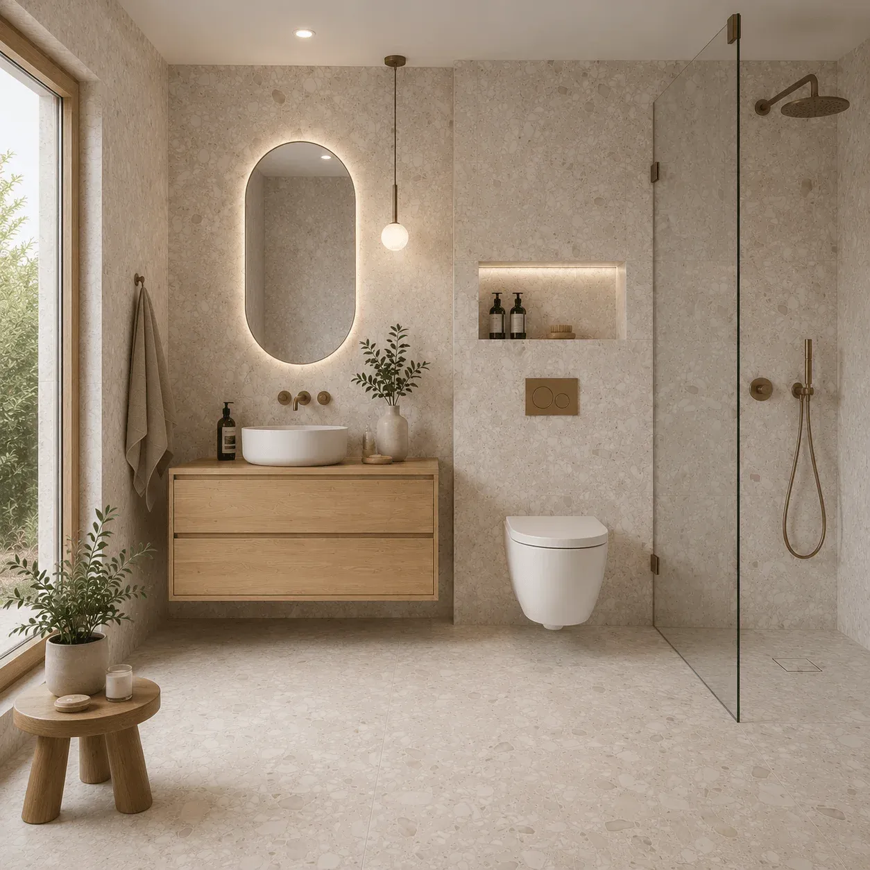 Terrazzo Beige Matt Rect. 60x60 CM Klinker