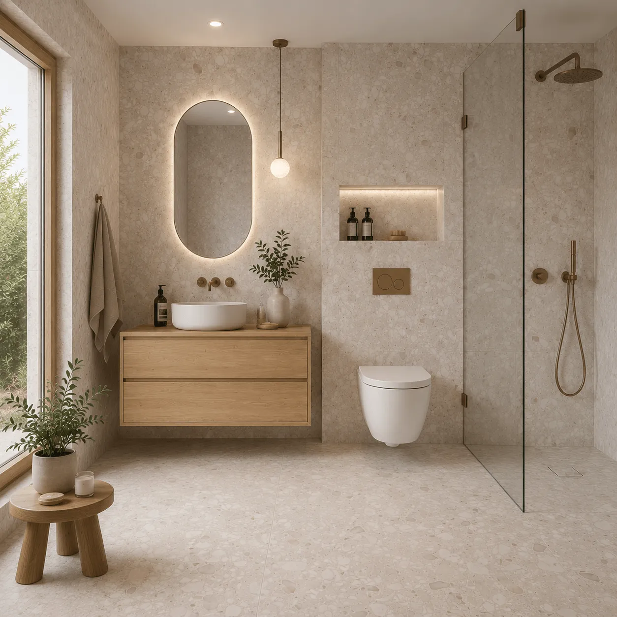 Terrazzo Beige Matt Rect. 60x60 CM Klinker